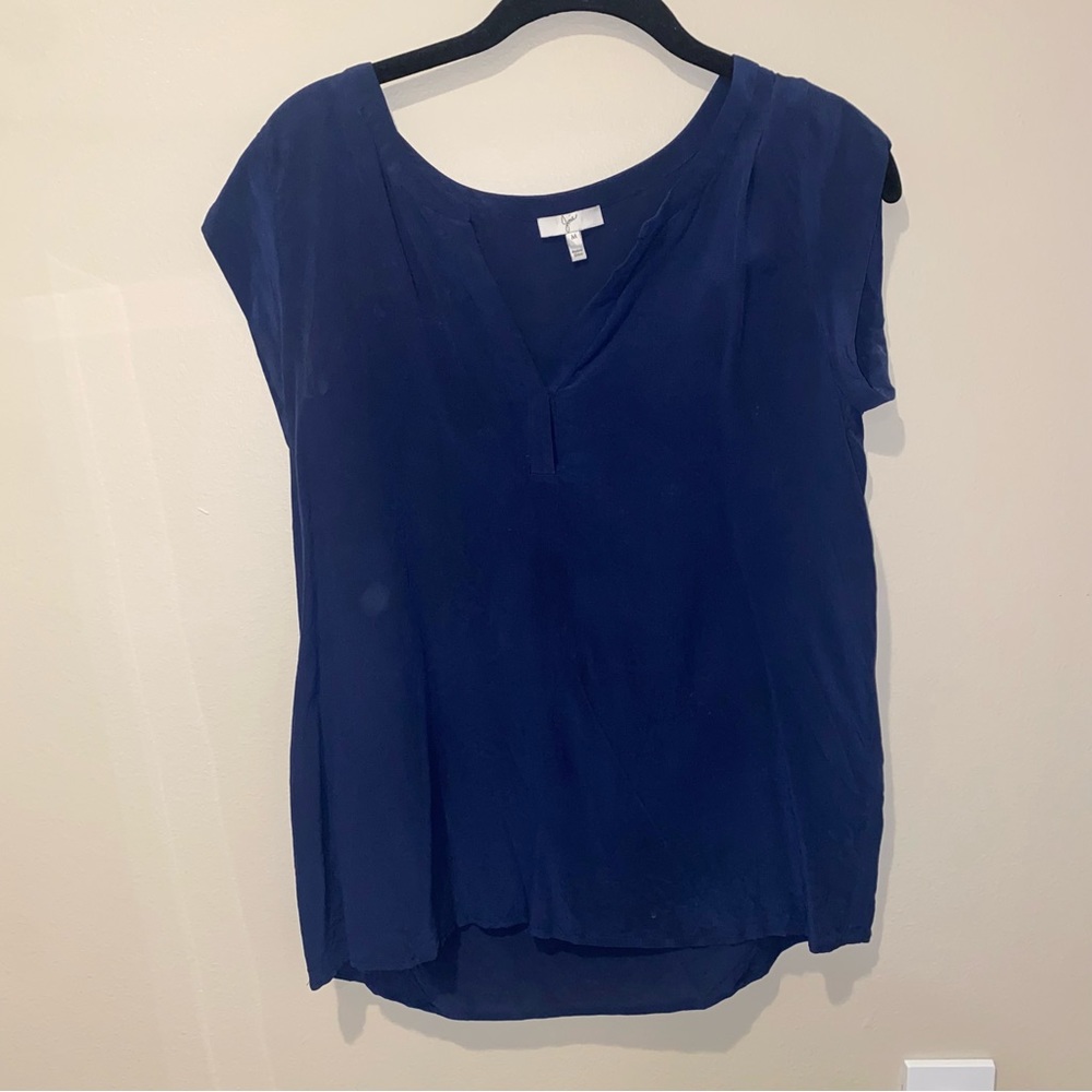 JOIE 100% Silk Navy Top
